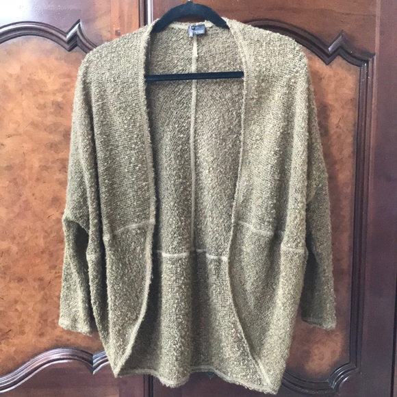 Sparkle & Fade UO Khaki Open Front Cardigan - Picture 1 of 6